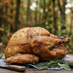 Golden Fried Turkey On Plate