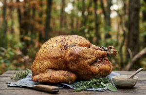 Golden Fried Turkey On Plate